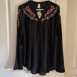 Roper Embroidered Western Long Sleeve Blouse Size XS